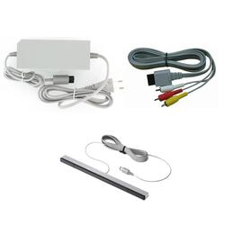 Kabelset: Alle Wii Kabels - Console Adapter, TV Kabel & Sensorbalk!