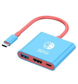 Switch Dock 4K - HDMI & USB-(C)-aansluiting - Blauw/Rood - Third Party