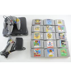 Nintendo 64 Console with 15 games eg Mario Party, Mario Story, Pokemon Stadium - Japanese