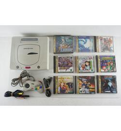Saturn Console White Set With 9 Games Japan
