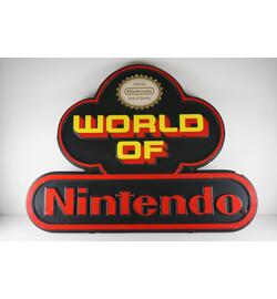 Vintage World of Nintendo Store Display Sign NES
