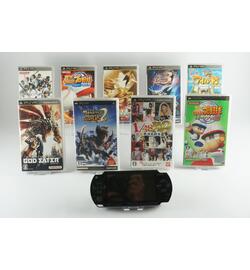 Playstation Portable Console Black With 9 Games JP