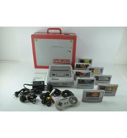 Super Nintendo Console In Case (8 Games)