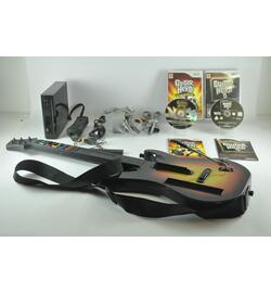 Wii Console set With 2 games and Guitar hero guitar