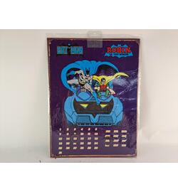Vintage Batman and Robin Reusable Metal Calendar
