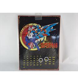 Vintage Superman Transformation Reusable Metal Calendar