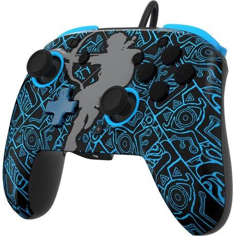 PDP Rematch - Wired Nintendo Switch Controller - Glow in the Dark - Zelda Sheikah Shoot