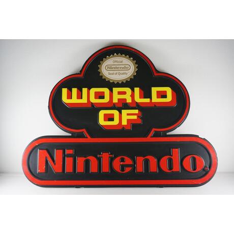 Vintage World of Nintendo Store Display Sign NES