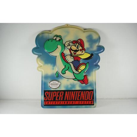 Vintage Super Nintendo M80Y Mario Yoshi Store Display Promotional Sign