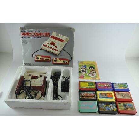 Famicom Console Boxed With 9 Games JP